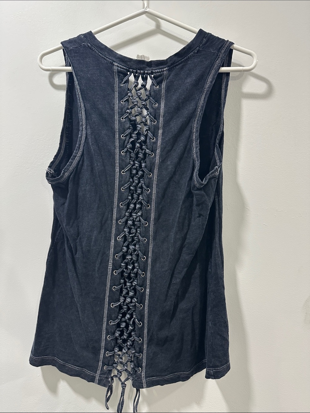 Affliction Black Graphic Lace-Up Cross Tank - Picture 2 of 2